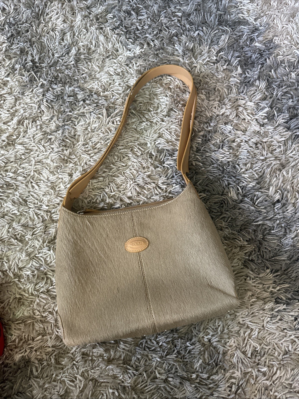 Tods Calf Hair Shoulder Bag.